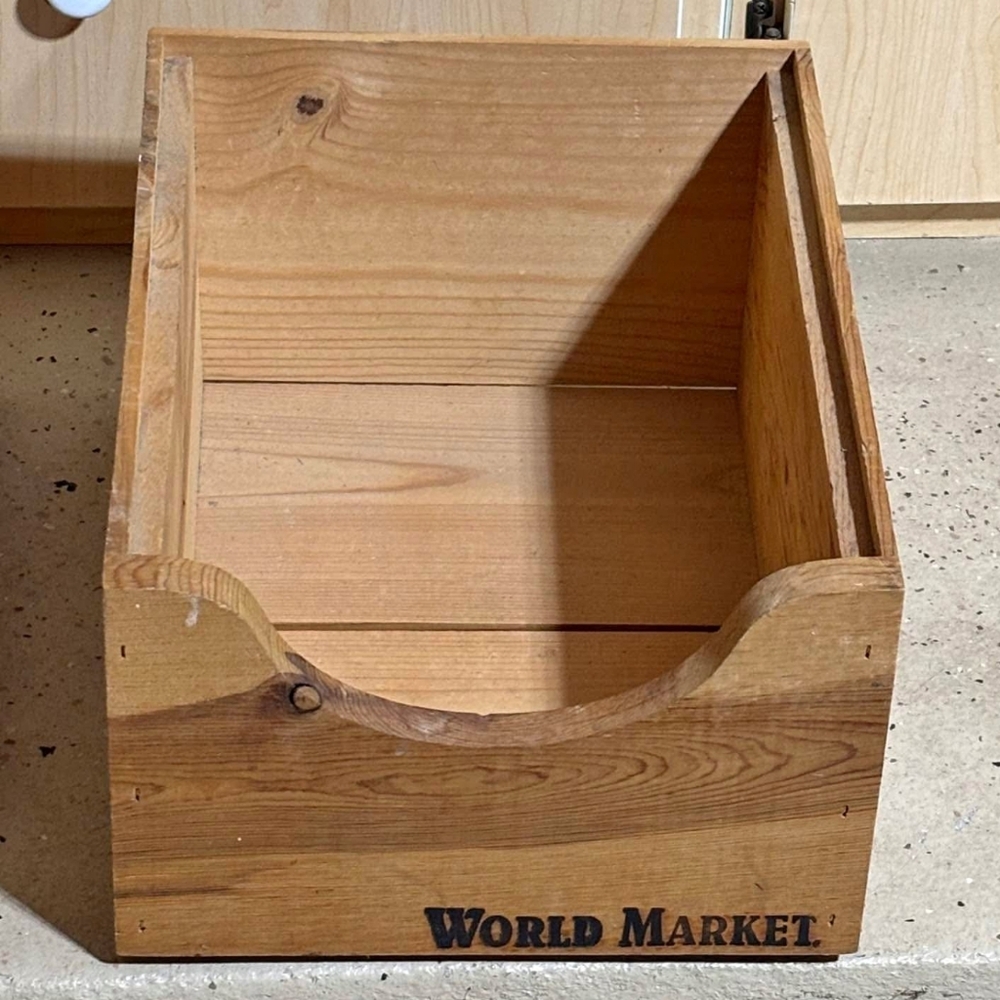 Decorative Wood Crate Basket WORLD MARKET